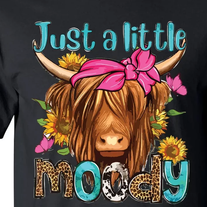 Just A Little Moody Cute Highland Cows Lover Easter Day Tall T-Shirt