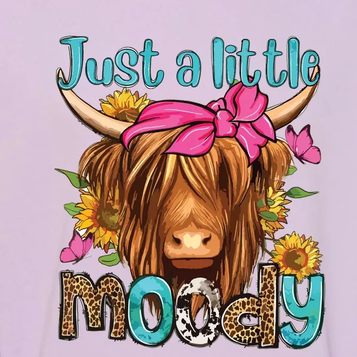 Just A Little Moody Cute Highland Cows Lover Easter Day Garment-Dyed Sweatshirt