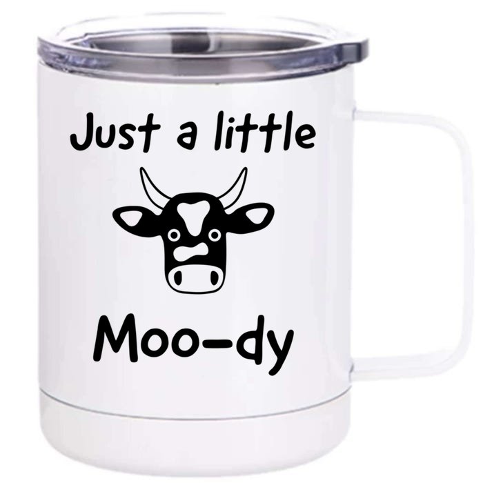 Just A Little Moody Gift Front & Back 12oz Stainless Steel Tumbler Cup