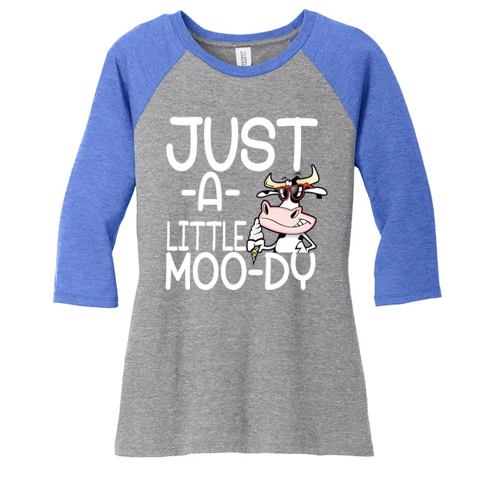 Just A Little Moody Women's Tri-Blend 3/4-Sleeve Raglan Shirt