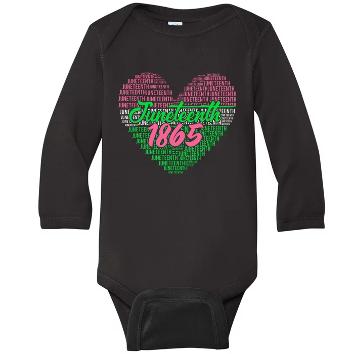 Juneteenth Aka Love Heart Baby Long Sleeve Bodysuit