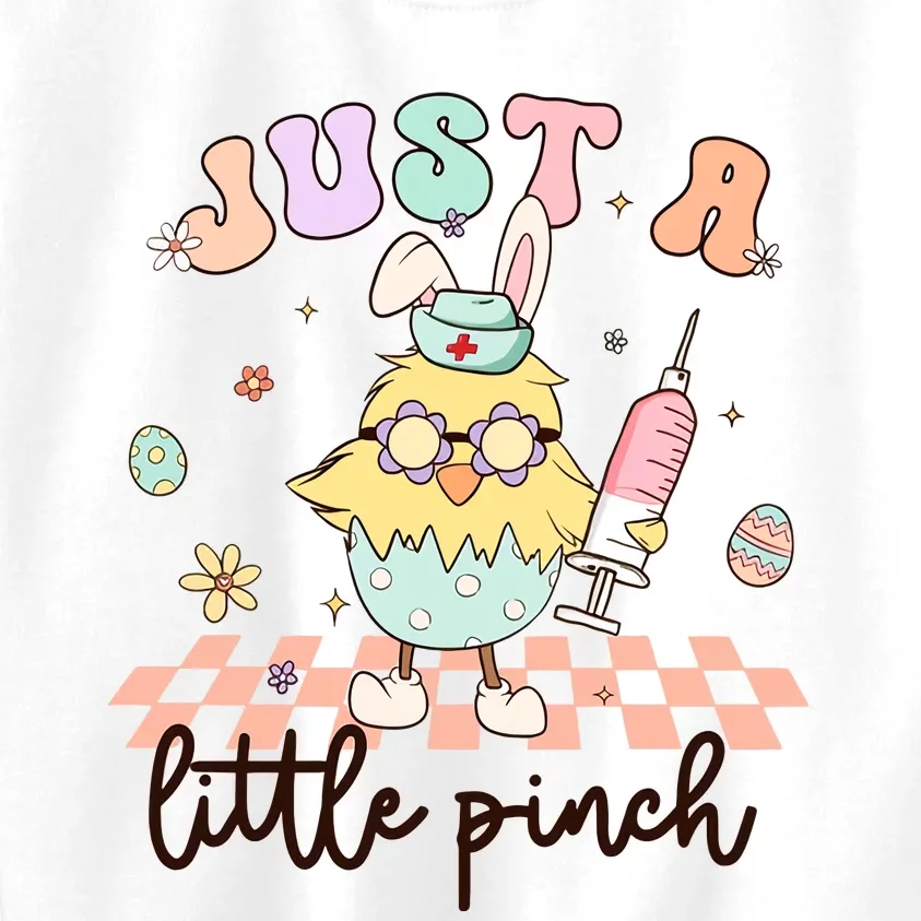 Just A Little Pinch RN L&D Easter Day Nurse Cute Chicken Kids Sweatshirt