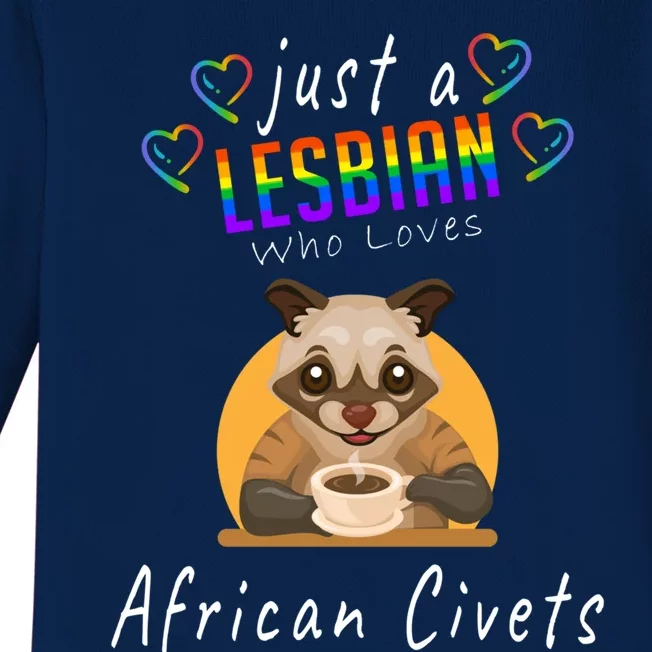 Just A Lesbian Who Loves African Civets Lgbt Lesbian Gift Baby Long Sleeve Bodysuit