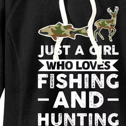 Just A Loves Fishing And Hunting Hunter Meaningful Gift Women's Fleece Hoodie