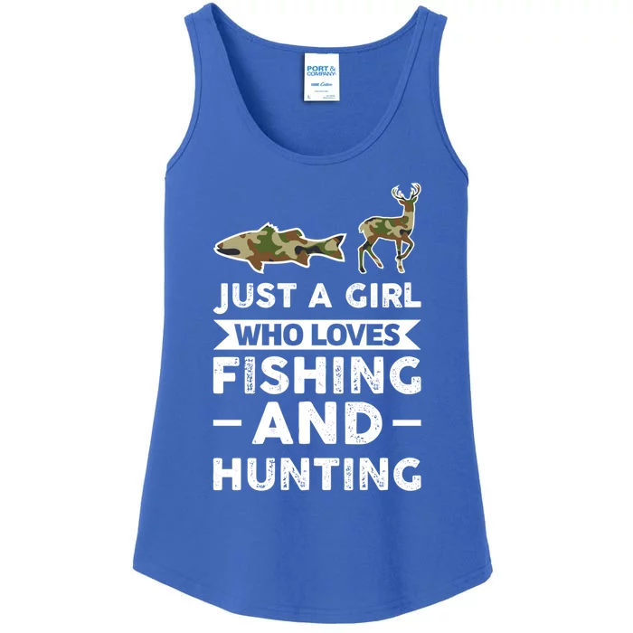 Just A Loves Fishing And Hunting Hunter Meaningful Gift Ladies Essential Tank