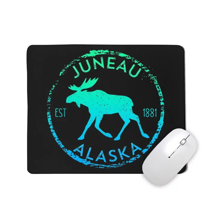 Juneau Alaska Moose Gradient Distressed Souvenir Mousepad