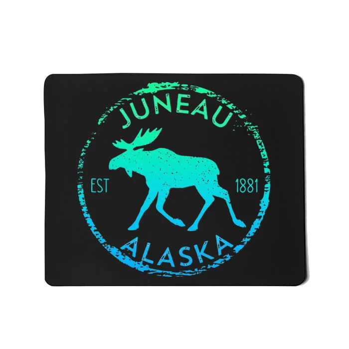 Juneau Alaska Moose Gradient Distressed Souvenir Mousepad