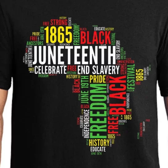 Juneteenth Africa Map Word Art Black Pride Juneteenth Pajama Set