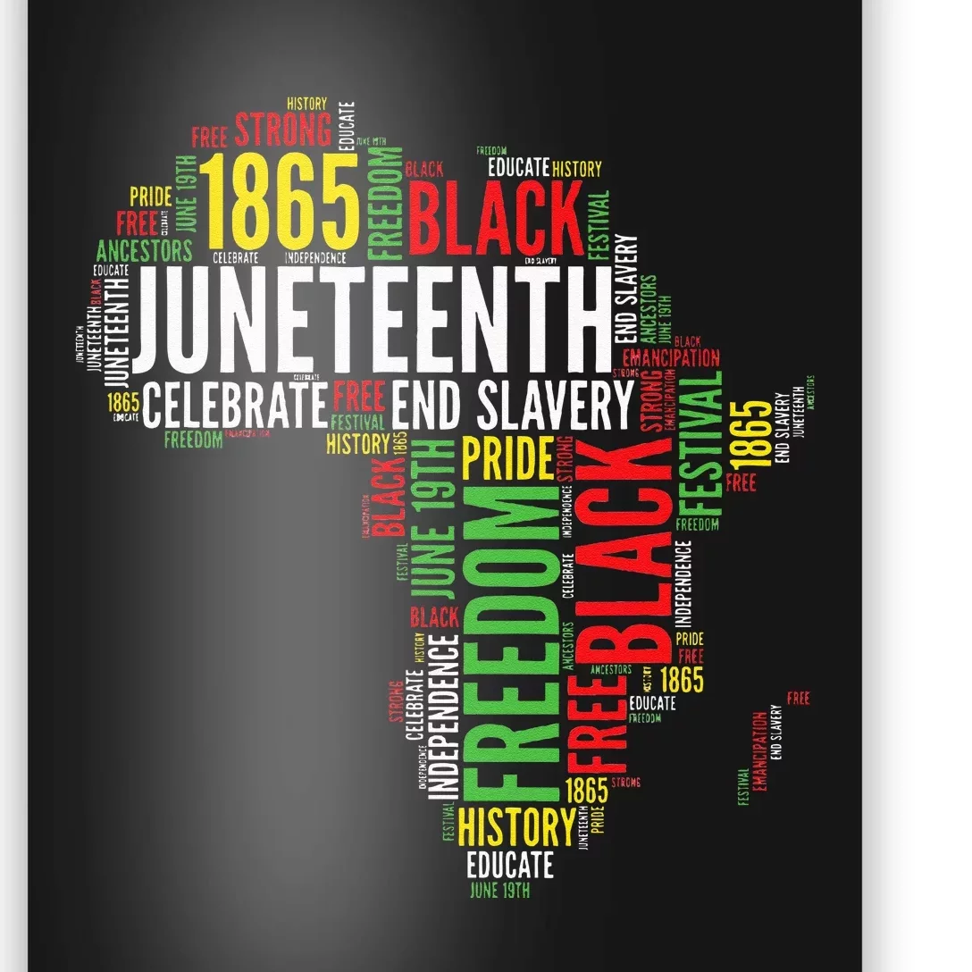 Juneteenth Africa Map Word Art Black Pride Juneteenth Poster