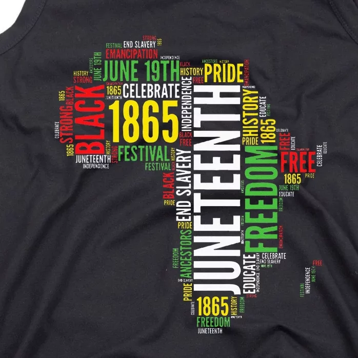 Juneteenth Africa Map Word Art Black Pride Juneteenth Tank Top