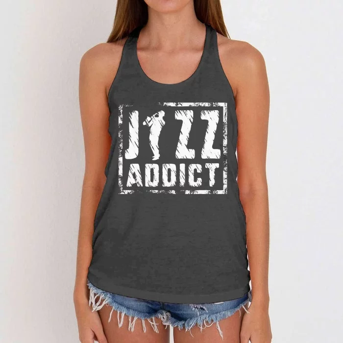 Jazz Addict Musician Music Trumpet Trombone Guitar Player Women's Knotted Racerback Tank