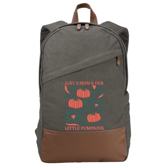 Just A Mom & Her Little Pumpkins Cotton Canvas Backpack