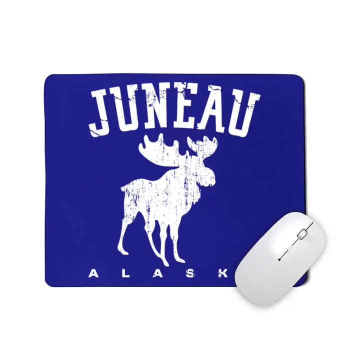 Juneau Alaska Moose Family Hiking Camping Trip Retro Vintage Gift Mousepad