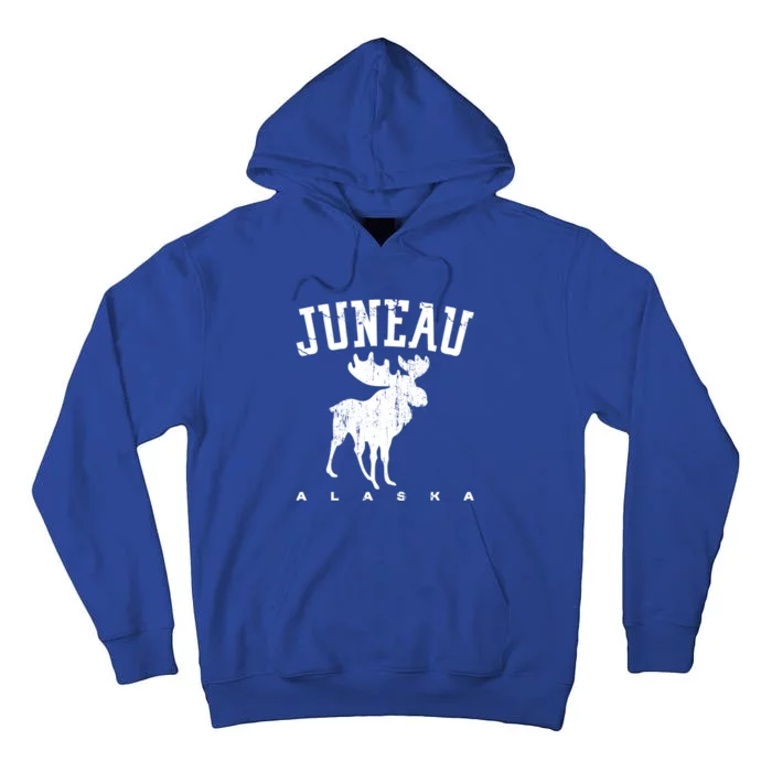 Juneau Alaska Moose Family Hiking Camping Trip Retro Vintage Gift Tall Hoodie