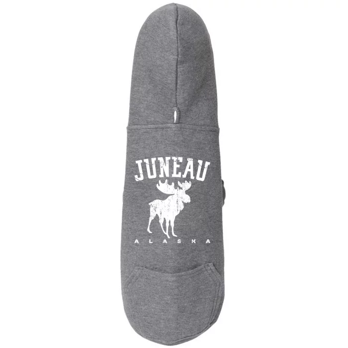 Juneau Alaska Moose Family Hiking Camping Trip Retro Vintage Gift Doggie 3-End Fleece Hoodie