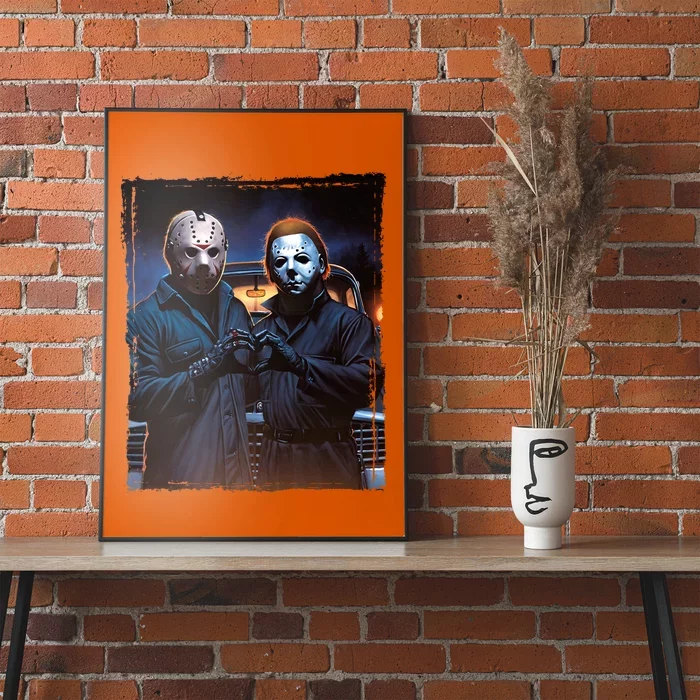 Jason And Myers Halloween Heart Hands Horror Character Poster