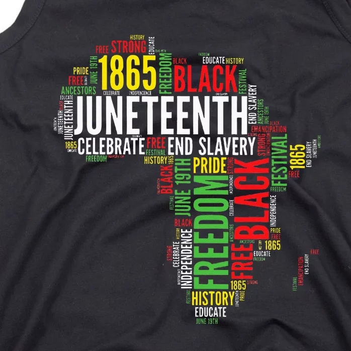 Juneteenth Africa Map Word Art Black Pride Juneteenth Tank Top