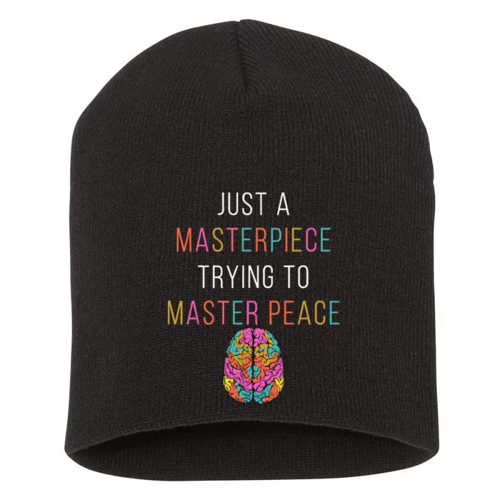 Just A Masterpiece Mental Health Awareness Green Stigma Short Acrylic Beanie