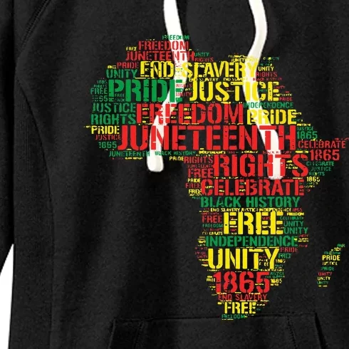 Junenth Africa Map Words June 19th 1865 Men Women Kids Women's Fleece Hoodie