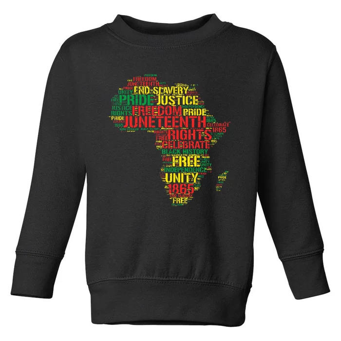 Junenth Africa Map Words June 19th 1865 Men Women Kids Toddler Sweatshirt