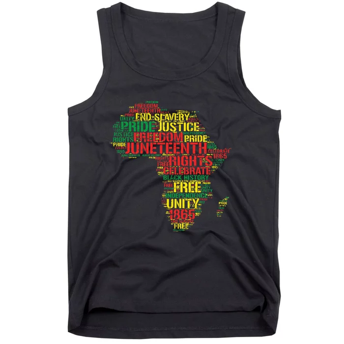 Junenth Africa Map Words June 19th 1865 Men Women Kids Tank Top