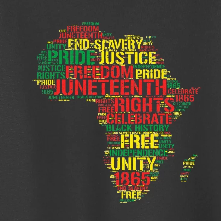 Junenth Africa Map Words June 19th 1865 Men Women Kids Toddler T-Shirt