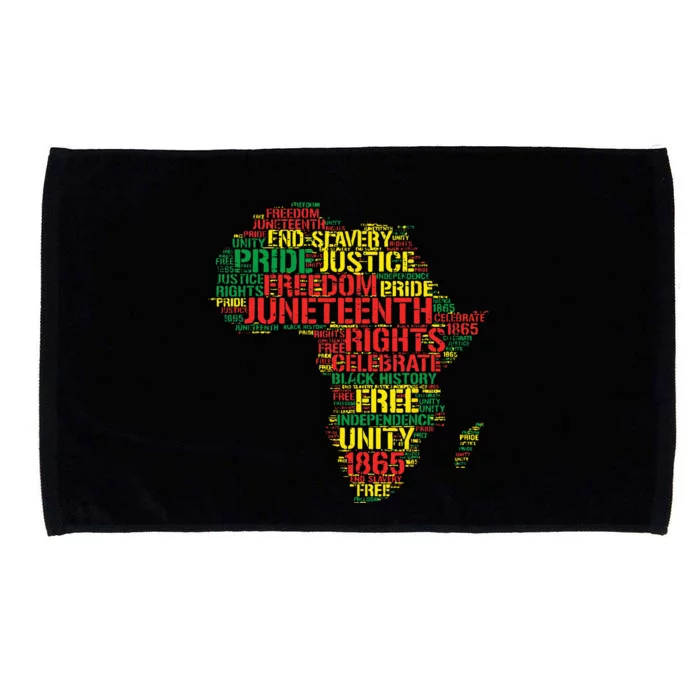 Junenth Africa Map Words June 19th 1865 Men Women Kids Microfiber Hand Towel