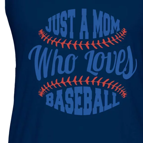 Just A Mom Who Loves Baseball Ladies Essential Flowy Tank