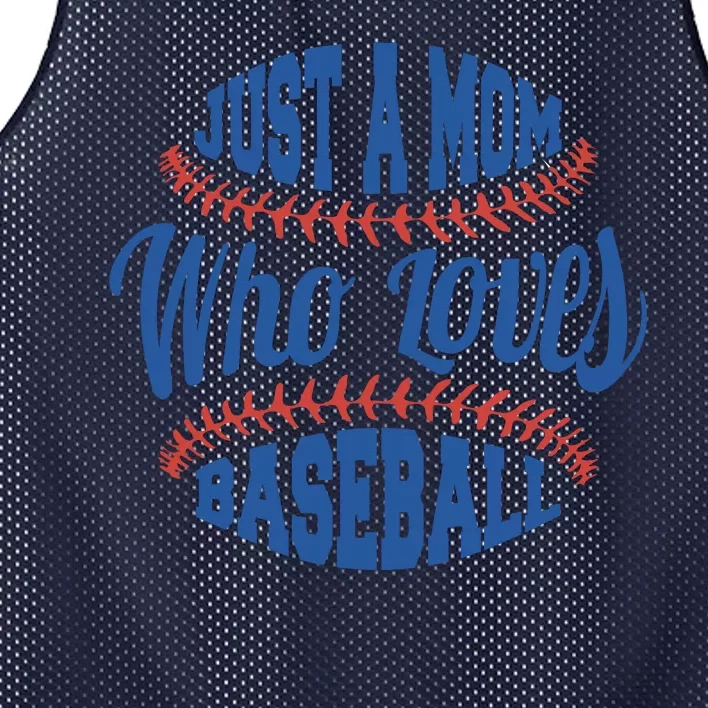 Just A Mom Who Loves Baseball Mesh Reversible Basketball Jersey Tank