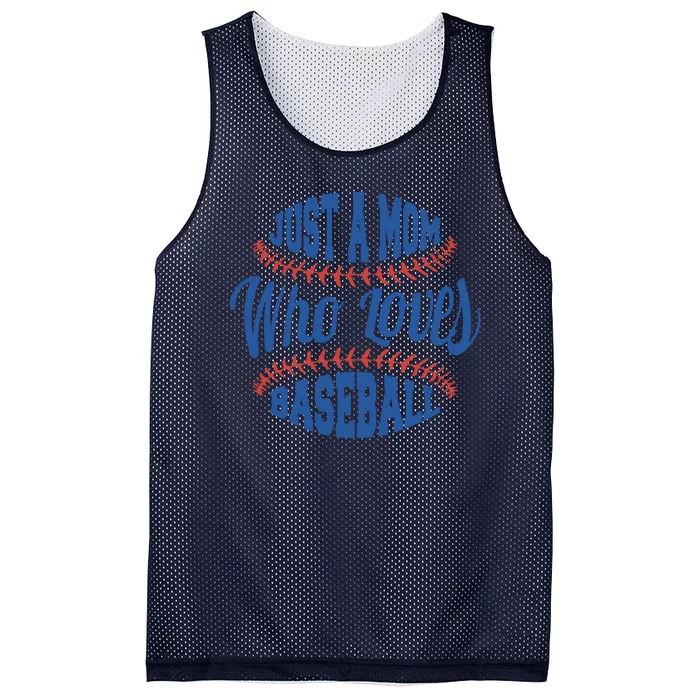 Just A Mom Who Loves Baseball Mesh Reversible Basketball Jersey Tank