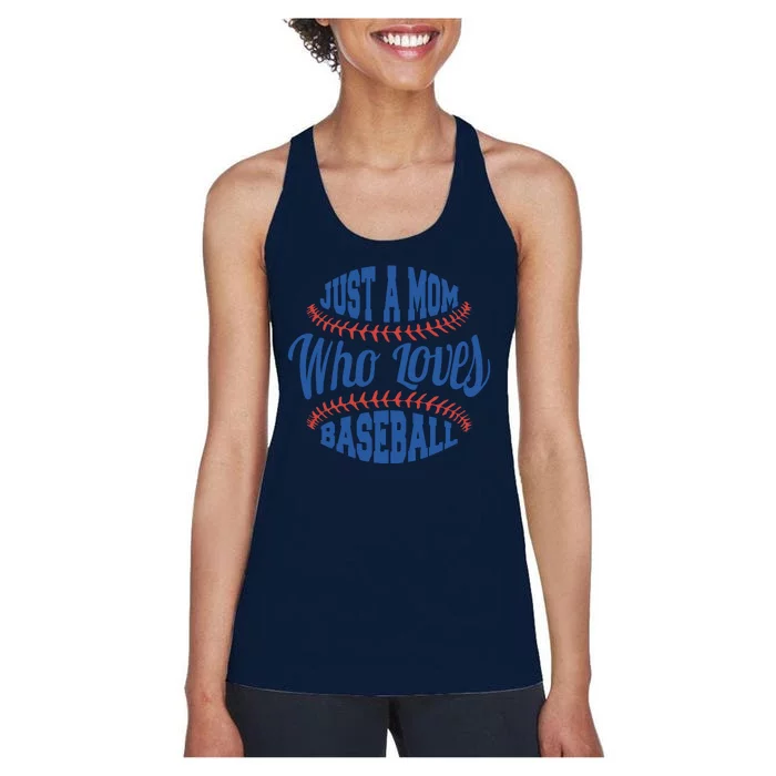 Just A Mom Who Loves Baseball Women's Racerback Tank