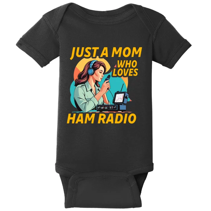 Just A Mom Who Loves Ham Radio Fun Baby Bodysuit