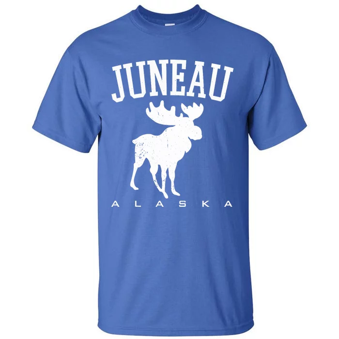 Juneau Alaska Moose Family Hiking Camping Trip Retro Vintage Funny Gift Tall T-Shirt