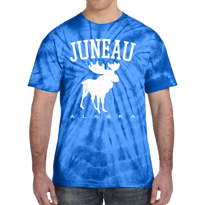 Juneau Alaska Moose Family Hiking Camping Trip Retro Vintage Funny Gift Tie-Dye T-Shirt