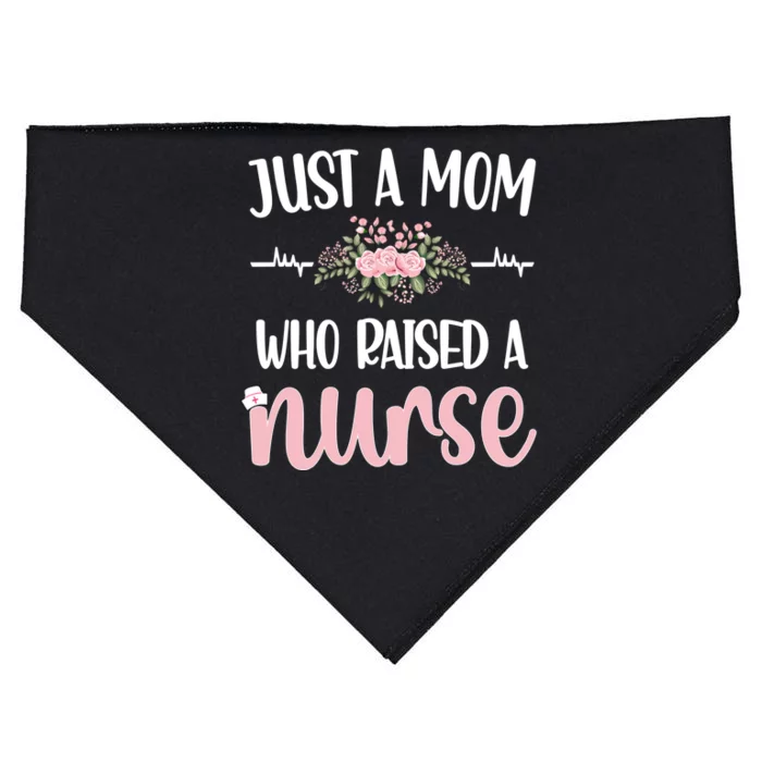 Just A Mom Who Raised A Nurse Mother Nursing Nurse Mom Gift USA-Made Doggie Bandana