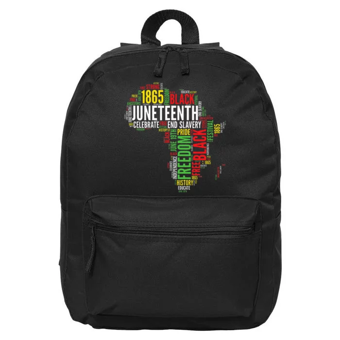 Juneteenth Africa Map Rd Art Black Pride Juneteenth 16 in Basic Backpack