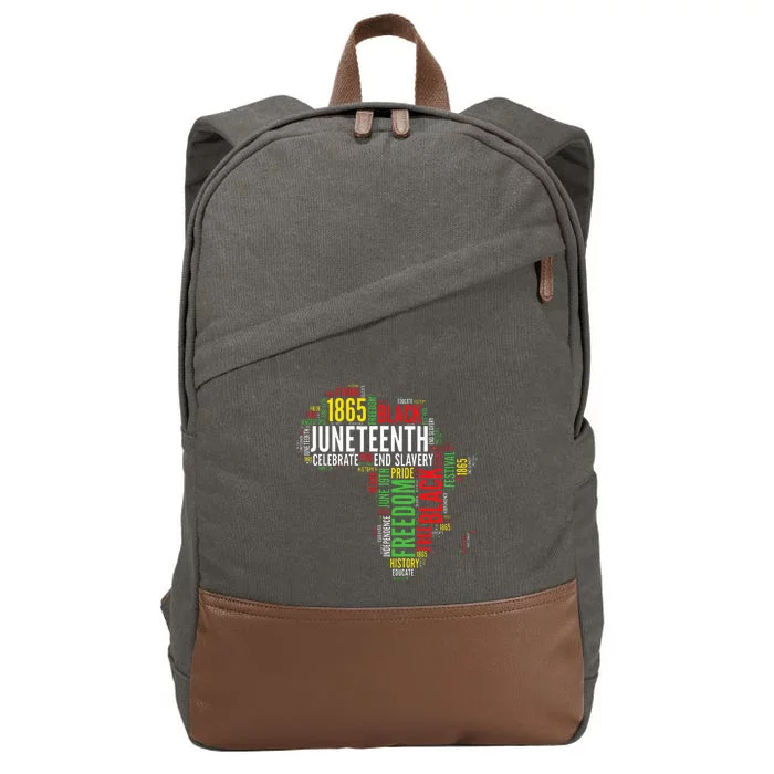 Juneteenth Africa Map Rd Art Black Pride Juneteenth Cotton Canvas Backpack