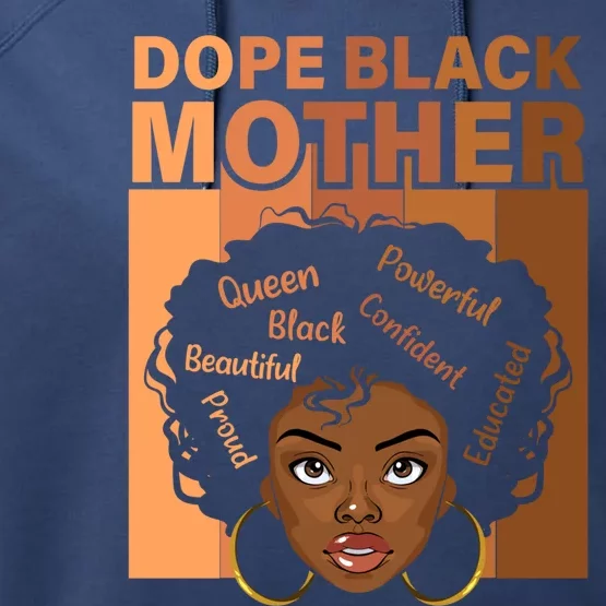 Juneteenth African Mom Dope Black Mother Gift Performance Fleece Hoodie