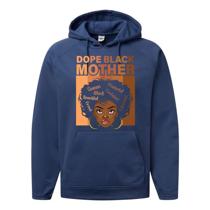 Juneteenth African Mom Dope Black Mother Gift Performance Fleece Hoodie