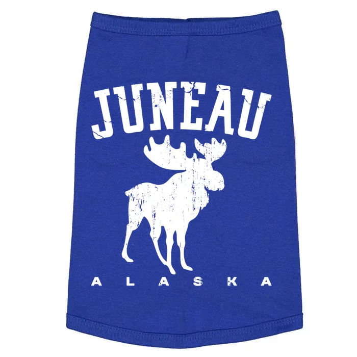 Juneau Alaska Moose Family Hiking Camping Trip Retro Vintage Funny Gift Doggie Tank