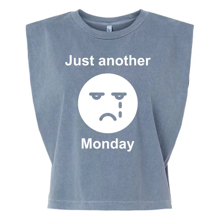 Just Another Monday Sad Face Garment-Dyed Women's Muscle Tee