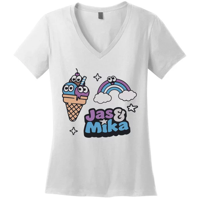 Jas And Mika Candyland Women's V-Neck T-Shirt