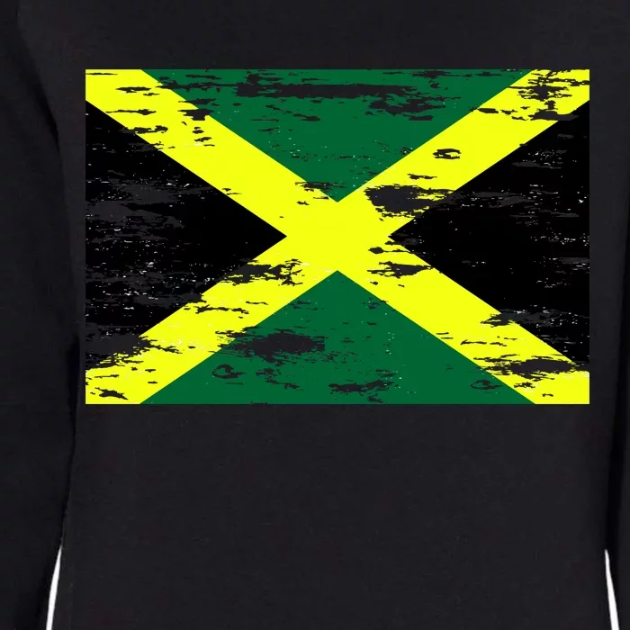 Jamaica Distressed Flag Womens California Wash Sweatshirt