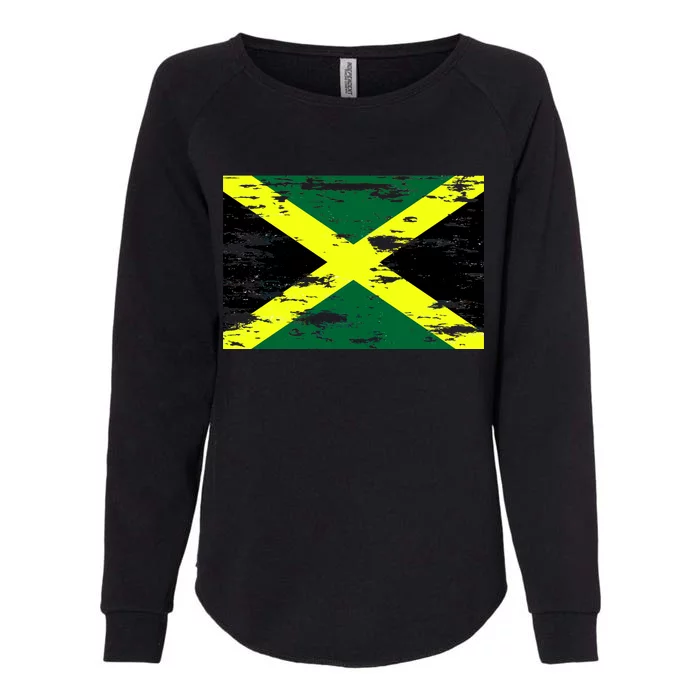 Jamaica Distressed Flag Womens California Wash Sweatshirt