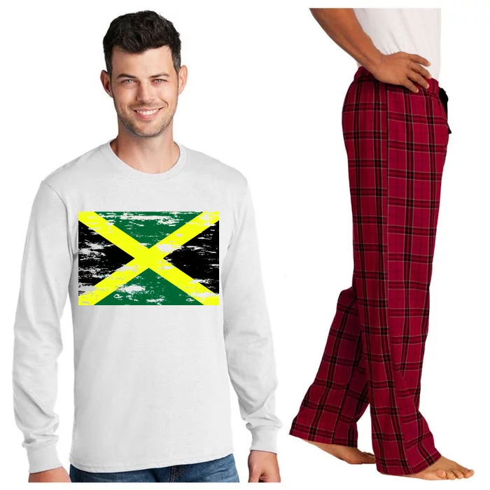 Jamaica Distressed Flag Long Sleeve Pajama Set