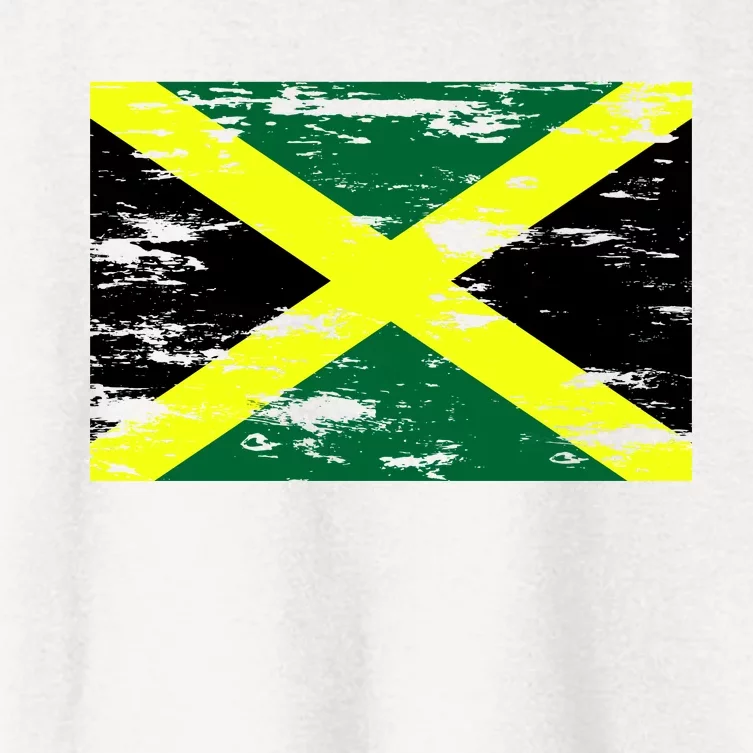 Jamaica Distressed Flag Women's Crop Top Tee