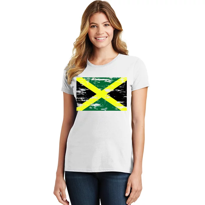 Jamaica Distressed Flag Women's T-Shirt