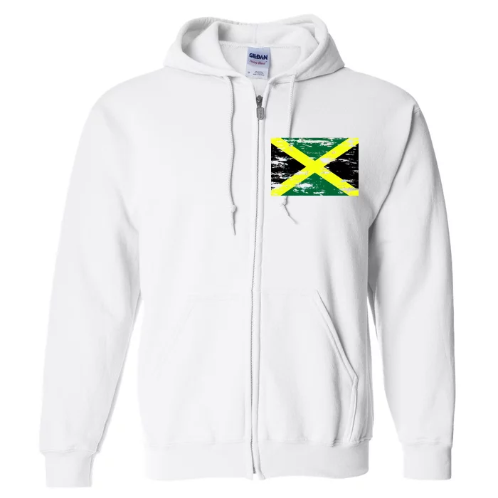 Jamaica Distressed Flag Full Zip Hoodie