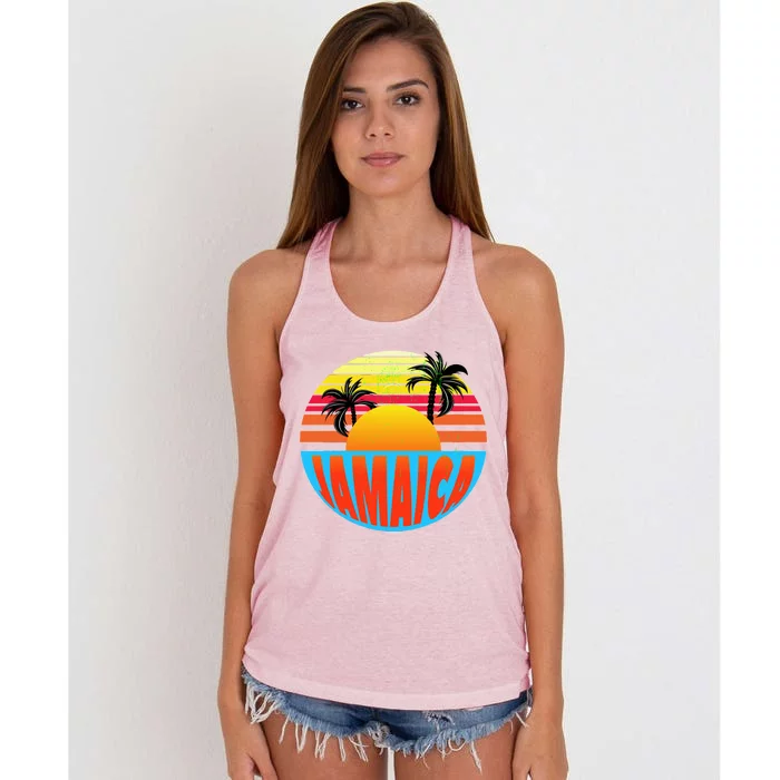 Jamaica Retro Circle Women's Knotted Racerback Tank