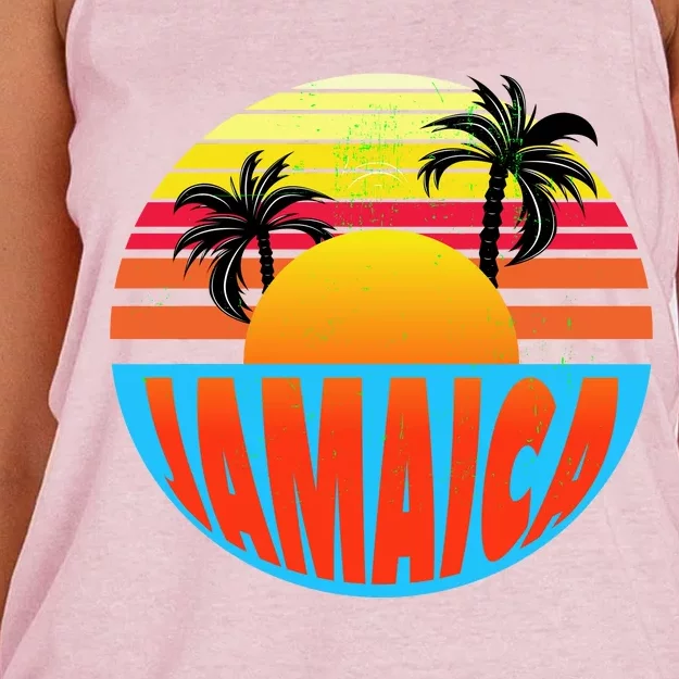 Jamaica Retro Circle Women's Knotted Racerback Tank